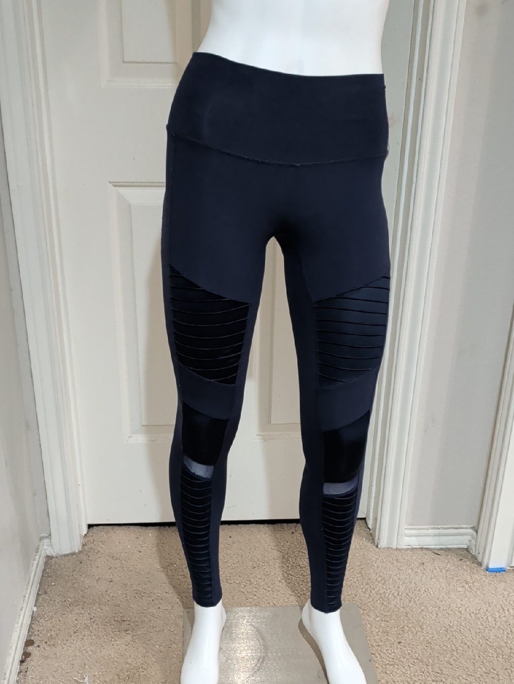 ALO Yoga Navy Blue Moto Leggings‎ XS Mid Rise Full Length